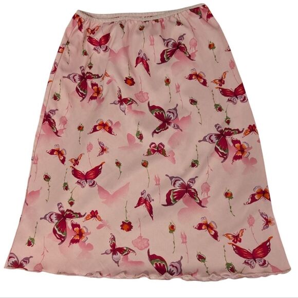 Vintage Girls Y2K Cherokee Reversible Butterfly Stripe Print Skirt Size 7/8 - Picture 3 of 5
